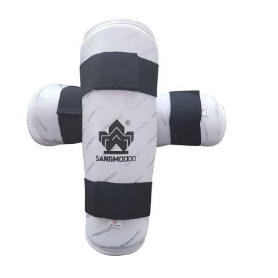 China Durable Comfortable Training Equipment Martial Arts White Custom Taekwondo Shin Guard Logo for sale