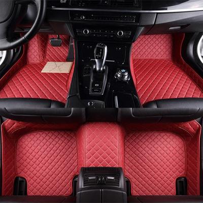 China Anti Skid / Waterproof / Easy Cleaned / Waterproof Anti Slip Diamond 5D Custom Leather Floor Mats All-season Pad For Cars for sale