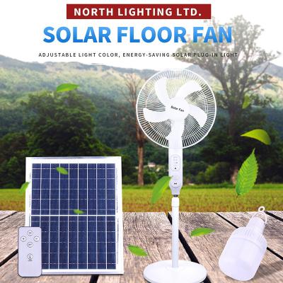 China Household Home Indoor Rechargeable Energy Powered Standing Electric Solar Fan With Solar Panel for sale