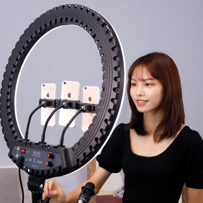 China ABS+PC AC85-265V Customized Clip Camera Mobile Phone 18 Led Ring Light With Tripod Stand for sale