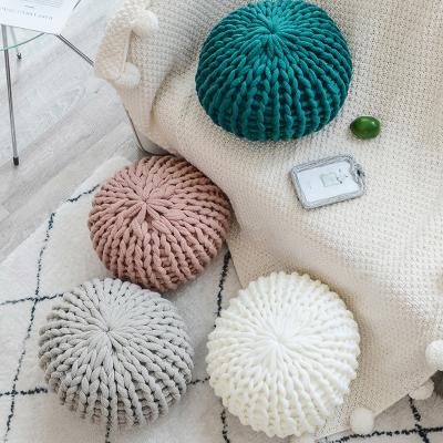 China PORTABLE High Quality Home Decorative Floor Pillow Knitted Chunky Cushion Pillow For Sofa for sale