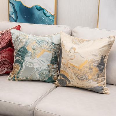 China Latest Design PORTABLE Sofa Silky Luxury Pillow Cover Home Sofa Square Pillow Case Abstract Cushion Cover for sale