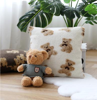 China PORTABLE Modern Cute Teddy Bear Polyester Pillowcase Cushion Cover for Home for sale