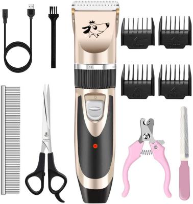 China Rechargeable Hotel Pet Grooming Kit Clippers Dog Cordless Hair Trimmer With Low Noise for sale