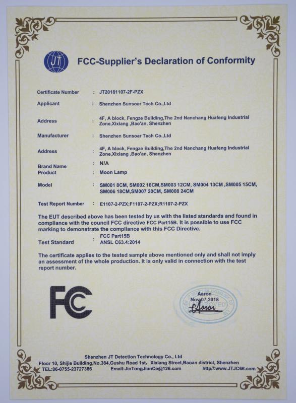 FCC - Shenzhen Sunsoar Tech Co., Ltd.