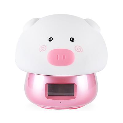 China Lighting Cute Pigs Wake Up Table Lamp Night Light Sunrise Simulator Alarm Clock for sale