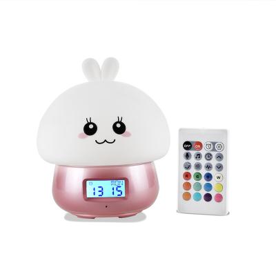 China Amazon Best Seller Kids Bunny Baby Night Light Children's Alarm Clock and Wake Up Alarm Clock for Bedroom for sale