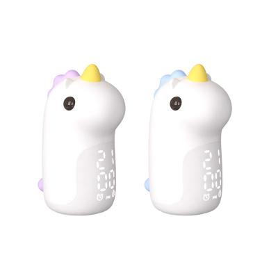 China Classes Lovely Unicorn Silicone Baby Lamp Night Light Alarm Clock LED Table Digital Alarm Clock for Kids for sale