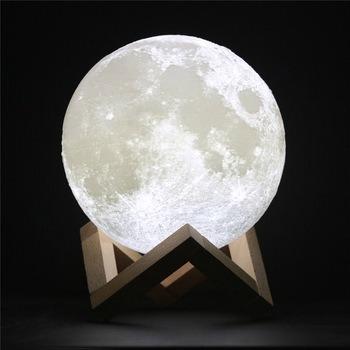 China Smart Sensor Control Moon Lamp Moon Night Light Touch Contral Brightness 3D Printed 4.7IN Lunar Lamp For Kids Gift for sale