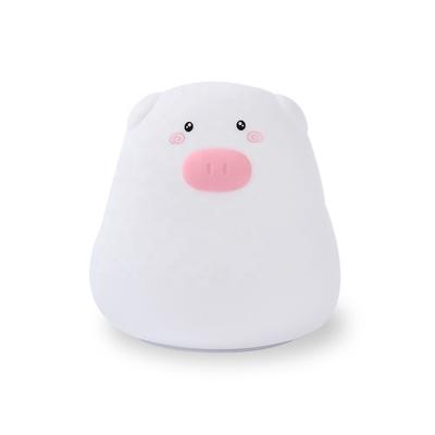 China New Modern Soft Silicone Pig Night Light Lights For Kids Toy Lamps Home Decor Animal Mood Touch Light for sale