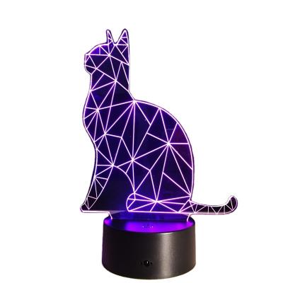 China Lighting 3D Acrylic Night Light Cat 3D LED Night Light LampLED Acrylic Night Light Built-in Lighting for sale