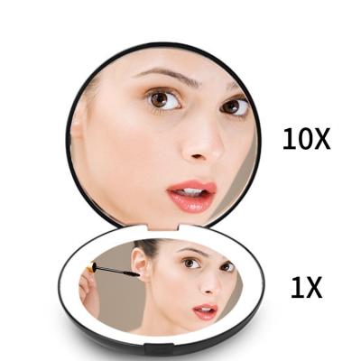 China Double Sided Round Double Sided Portable Purse OEM LED Makeup Mirrors Led Hand Mirror for sale