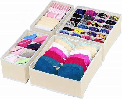 China Amazon Best Selling Eco-Friendly Durable Washable Foldable Closet Underwear Organizer Drawer Divider 4 Set for sale