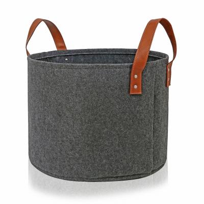 China Hot Selling Eco-friendly Durable Laundry Storage Hamper Factory Felt Hamper Laundry Hamper With Extended Handles for sale