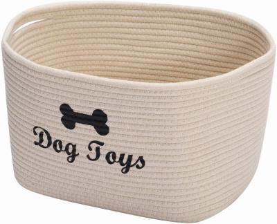 China Natural Woven Dog Folding Toy Storage Cotton Rope Sneakers With Handle for sale