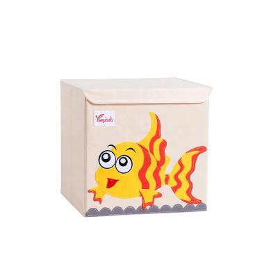 China China Factory Cartoon Kids Storage Folding Animal Cube With Lid For Stuffed Animals Toys Clothes for sale