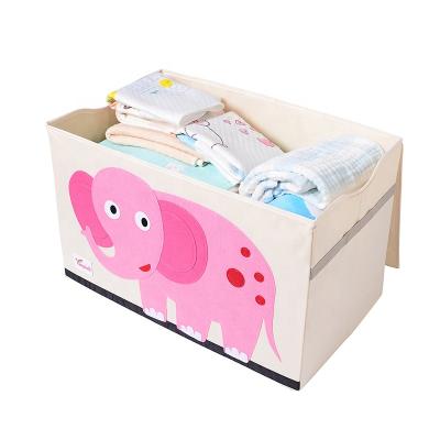 China China factory extra large cartoon kids storage folding washable animal cube with lid for stuffed animals toys clothes for sale