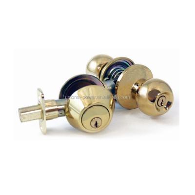 China Household residential tubular stainless steel cylinder knob double and single deadbolt combination door locks lockset for sale