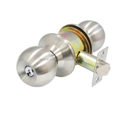 China Lockset Knob Serrure Cerradura Fechadura Entry Round Tubular Cylindrical Door Lock Knob Ball Entry Knob Lockset for sale