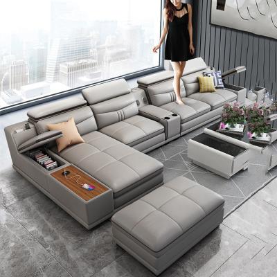 China Modern Corner Modular Function Sofa Living Room Sofas Recliner Furniture Sets Leather Sofa L Shape for sale