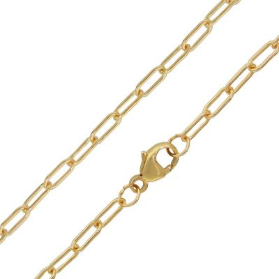 China Simple Design Stainless Steel Chain Necklace High Quality 18k Gold Plated Long Link Chain Necklace for sale