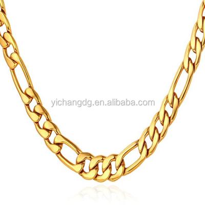 China Titanium Heavy 18k Gold Chain Link , Mens 18k Gold Plated Black Stainless Steel Gun Chain for sale