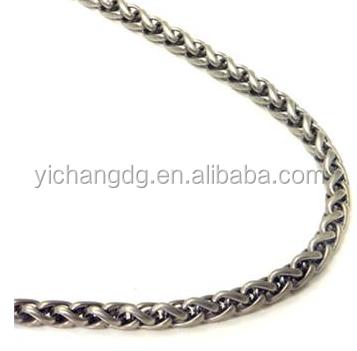 China 2016 Christmas Titanium Wheat Link Necklace 4MM Chain Necklace Jewelry For Men for sale