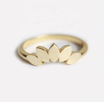 China Stainless Steel Ring Ring Jewelry Leaf Shaped Simple Boho Stainless Steel Fashion for sale