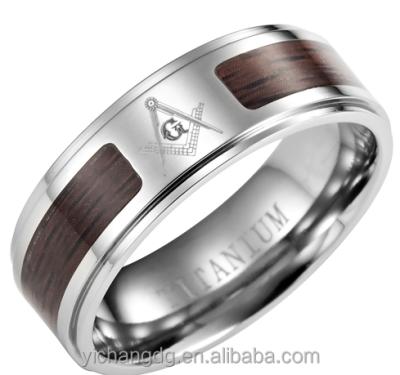 China 2015 Wholesale Stainless Steel Custom Masonic Wooden Ring for sale