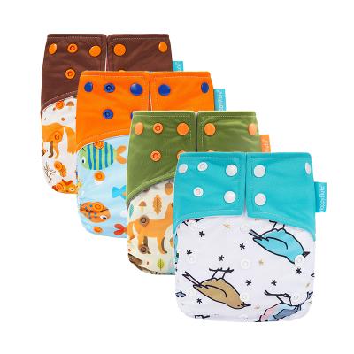 China Baby Pocket Diaper Cloth Reusable Cloth Diapers Printed Newborn Breathable Diapers Manufacturer for sale