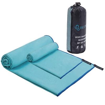 China Amazon QUICK DRY 200gsm Hot Selling Quick Dry Strong Absorbent 88%Polyester and 12% Polyamide Suede Gym Solid Fitness Towel for sale