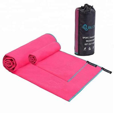 China 2019 hot sale compressed non slip microfiber ant fleece travel sports towel with cheap price of 80% polyester + 20% polyamide for sale