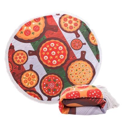 China Renyu Big Round Printed Absorbent Compressed Microfiber Towel For Adult With Customizing Your Favorite Patterns for sale