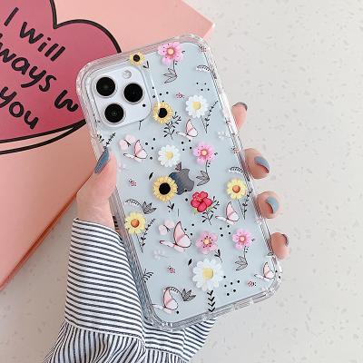 China Wholesale TPU Flower Butterfly Phone Cover Cell Phone Bags and Cases For iPhone 12 for sale