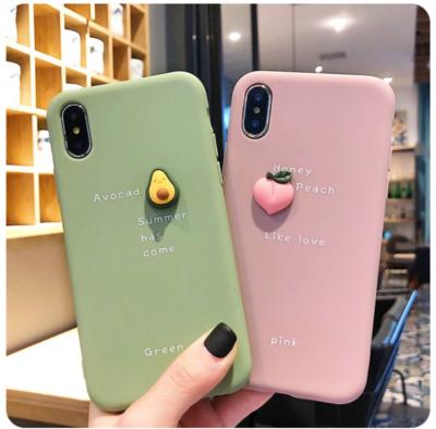 China 3D Fruits Free Shipping 3D Fruits Soft Phone Case TPU Cell Phone Cover For iPhone 11 pro XS max max for sale