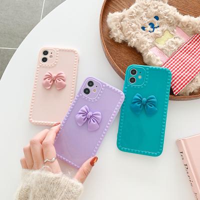 China Interesting Tpu Bowknot 3D Mobile Phone Case Cover For iPhone 12 Pro 11 Max XS XR 7 for sale