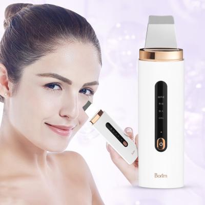 China Micro Borim CE FCC RoHS EMS Pore Remover CE Facial Ultrasonic Peeling Face Cleansing Dead Skin Ultra Sonic Skin Scrubber Spatula for sale