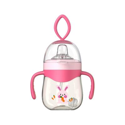 China New Design 320ML PPSU Viable Baby Feeding Bottle Baby Training Sippy Cup With Handle for sale