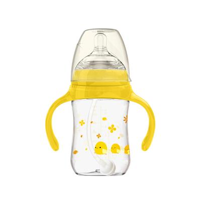 China BPA Free Best Selling 240ml Wide Neck PP Babies Feeding Bottles, BPA Free, With Handle Baby Milk Bottle for sale