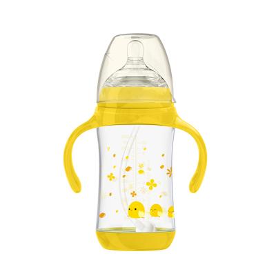 China 300ML Edible Grade BPA Free Silicone Baby Leakproof Teat Plastic Feeding Bottle for sale