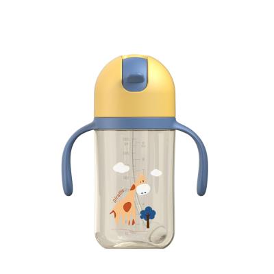 China Sustainable 280ml Kids Water Sippy Cup Outdoor Portable PPSU Water Bottle With Straw for sale