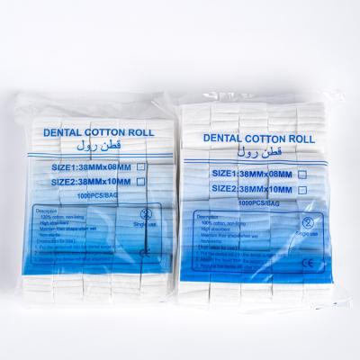 China Blood collecting high absorbency cotton roll raw material dental dental cotton roll use dental cotton roll for sale