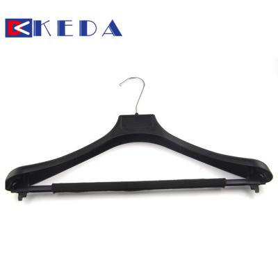 China CLASSIC Black PP Plastic Suit Bar Hangers for sale