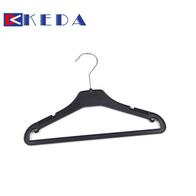 China SHOW Plastic Black Hanger With Bar Shirt Hanger for sale