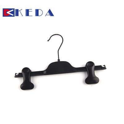 China Clip Kids Clear Plastic Bottom Pants Clips Hanger With Metal Hook K80 for sale