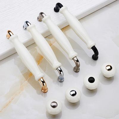 China Easy Installation Cabinet Drawer Cabinet Wardrobe Closet Zinc White Luxury Modern Single Knob for sale