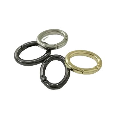 China Kirsite Alloy Oval Spring Ring Side Coil Buckle Apply To Bag Luggage Hardware Accessories O Ring for sale