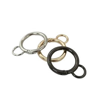 China New Kirsite Fashion Gold O Metal Detachable Ring Gate Ring Round Carabiner Ring Wholesale Spring for sale