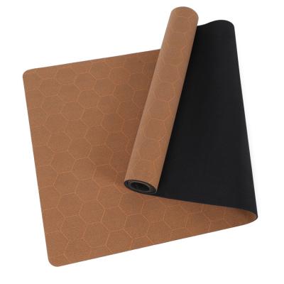 China Printing Logo Eco Friendly Natural Rubber Cork Yoga Mat Soft Custom Eco Friendly Cork Rubber Yoga Mat for sale