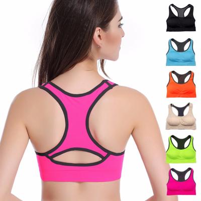 China Wireless Antibacterial Sports Bra Padded Back Cup Full Support Quick Dry Runner Tops Comfortable Aerobic Sportswear For Women for sale